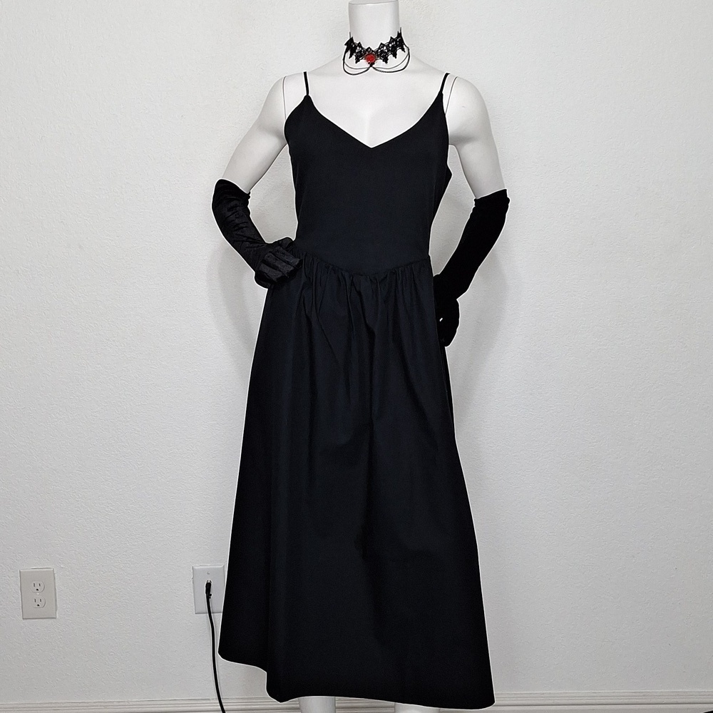 Maurices NEW Black Whimsigoth Witchy Romantic Goth Drop Waist Midi Dress Sz. XXL